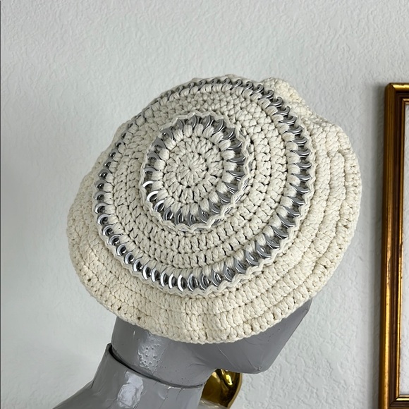 Ganni Women's Cotton Knitted Beret in Egret